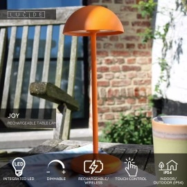 JOY uzlādējama āra galda lampa LED 1x1.5W oranža (Lucide)