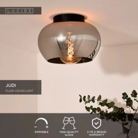 JUDI griestu lampa 1 x 40 W E27 dūmu pelēka (Lucide)