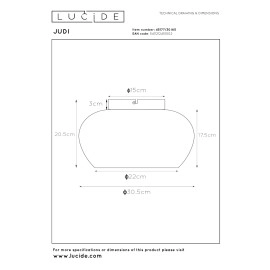 JUDI griestu lampa 1 x 40 W E27 dūmu pelēka (Lucide)