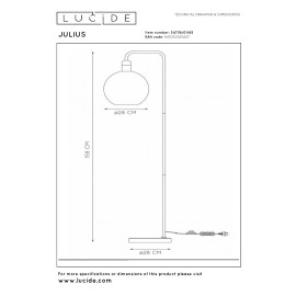 JULIUS stāvlampa Ø 28 cm, 1xE27, dūmakaini pelēka (Lucide)