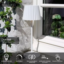 JUSTINE uzlādējama āra galda lampa LED 1x2W balta (Lucide)