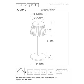 JUSTINE āra galda lampa LED 2 W 2700 K krēmkrāsas (Lucide)