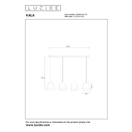 KALA piekaramā lampa 4xE14 taupe (Lucide)