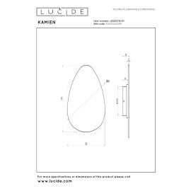 KAMIEN LED sienas lampa 11 W 2700 K balta (Lucide)