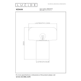 KENAN galda lampa Ø22 cm 1 x 40 W E14 tumša koka imitācija (Lucide)