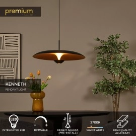 KENNETH piekaramā lampa Ø 60 cm LED 16W 2700K, melna (Lucide)