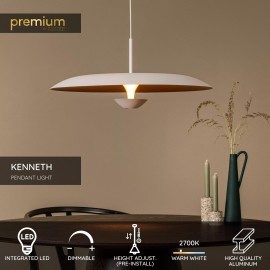KENNETH piekaramā lampa Ø 60 cm LED 16W 2700K, balta (Lucide)
