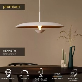KENNETH piekaramā lampa Ø 60 cm LED 16W 2700K, balta (Lucide)