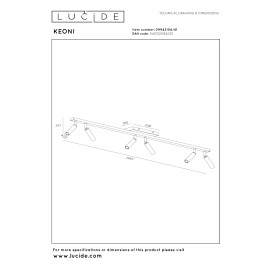 KEONI griestu spot gaismeklis 6xG9 taupe (Lucide)