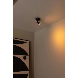 KIANTI griestu prožektors Ø10 cm 1xGU10 50W melna (Lucide)