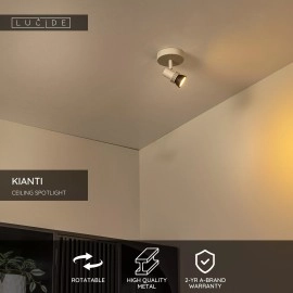 KIANTI griestu prožektors Ø10 cm 1xGU10 50W taupe (Lucide)