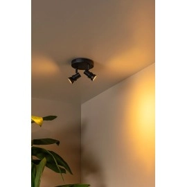 KIANTI griestu prožektors Ø15 cm 2xGU10 50W melna (Lucide)