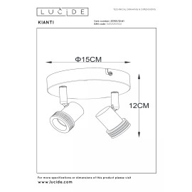 KIANTI griestu prožektors Ø15 cm 2xGU10 50W taupe (Lucide)