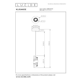 KLIGANDE piekaramā lampa LED 1x9 W 2700 K Ø13 cm matēts zelts / misiņš (Lucide)