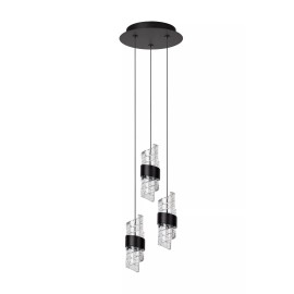 KLIGANDE piekaramā lampa LED 3x8 W 2700 K Ø25 cm melna (Lucide)