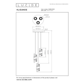 KLIGANDE piekaramā lampa LED 3x8 W 2700 K Ø25 cm melna (Lucide)