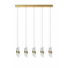 KLIGANDE piekaramā lampa LED 5x7,8 W 2700 K 84 cm matēts zelts / misiņš (Lucide)