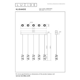 KLIGANDE piekaramā lampa LED 5x7,8 W 2700 K 84 cm matēts zelts / misiņš (Lucide)