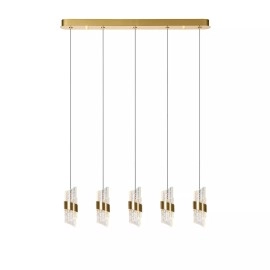 KLIGANDE piekaramā lampa LED 5x7,8 W 2700 K 84 cm matēts zelts / misiņš (Lucide)