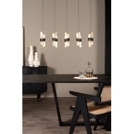 KLIGANDE piekaramā lampa LED 5x7,8 W 2700 K 84 cm melna (Lucide)