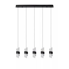 KLIGANDE piekaramā lampa LED 5x7,8 W 2700 K 84 cm melna (Lucide)