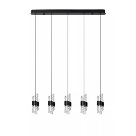 KLIGANDE piekaramā lampa LED 5x7,8 W 2700 K 84 cm melna (Lucide)