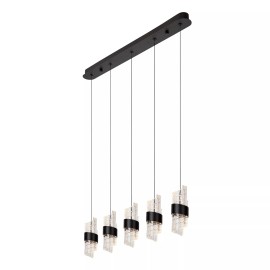 KLIGANDE piekaramā lampa LED 5x7,8 W 2700 K 84 cm melna (Lucide)