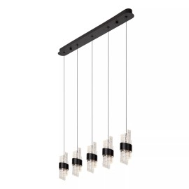 KLIGANDE piekaramā lampa LED 5x7,8 W 2700 K 84 cm melna (Lucide)