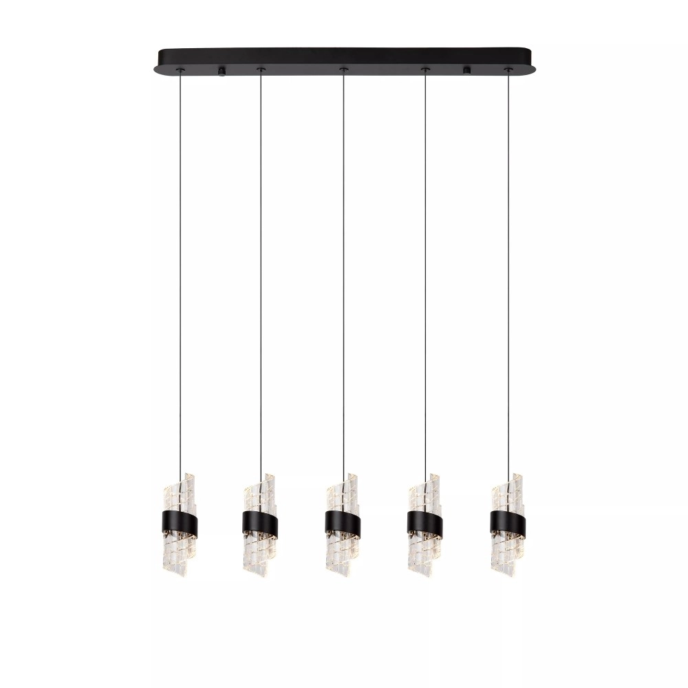 KLIGANDE piekaramā lampa LED 5x7,8 W 2700 K 84 cm melna (Lucide)