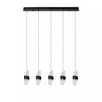 KLIGANDE piekaramā lampa LED 5x7,8 W 2700 K 84 cm melna (Lucide)