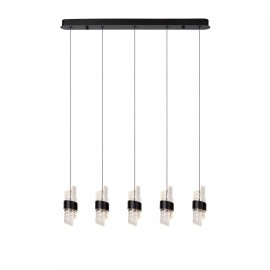 KLIGANDE piekaramā lampa LED 5x7,8 W 2700 K 84 cm melna (Lucide)