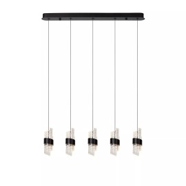 KLIGANDE piekaramā lampa LED 5x7,8 W 2700 K 84 cm melna (Lucide)