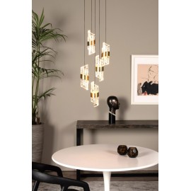 KLIGANDE piekaramā lampa LED 5x8 W 2700 K Ø30 cm matēts zelts / misiņš (Lucide)