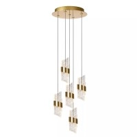 KLIGANDE piekaramā lampa LED 5x8 W 2700 K Ø30 cm matēts zelts / misiņš (Lucide)