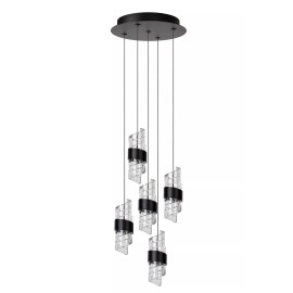 KLIGANDE piekaramā lampa LED 5x8 W 2700 K Ø30 cm melna (Lucide)