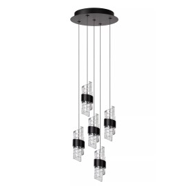 KLIGANDE piekaramā lampa LED 5x8 W 2700 K Ø30 cm melna (Lucide)
