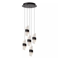 KLIGANDE piekaramā lampa LED 5x8 W 2700 K Ø30 cm melna (Lucide)
