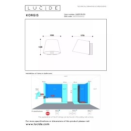 KORGIS vannas istabas sienas lampa LED 10 W 3000 K caurspīdīga (Lucide)
