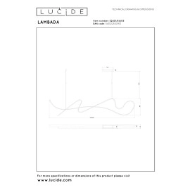 LAMBADA Piekaramā lampa LED dim 1x47W 2700K šampanieša krāsa (Lucide)