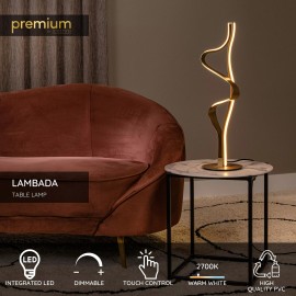LAMBADA galda lampa LED 19 W 2700K matēta zelta/misiņa (Lucide)