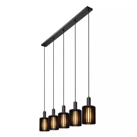 LAMBRES piekarama lampa 164x15 cm 5xE27 melna (Lucide)