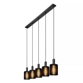 LAMBRES piekarama lampa 164x15 cm 5xE27 melna (Lucide)