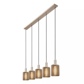 LAMBRES piekaramā lampa 5xE27 40 W taupe (Lucide)