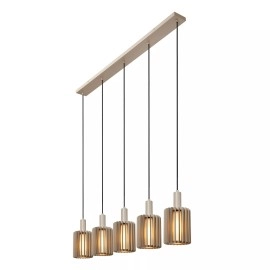 LAMBRES piekaramā lampa 5xE27 40 W taupe (Lucide)