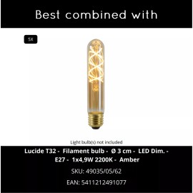 LAMBRES piekaramā lampa 5xE27 40 W taupe (Lucide)