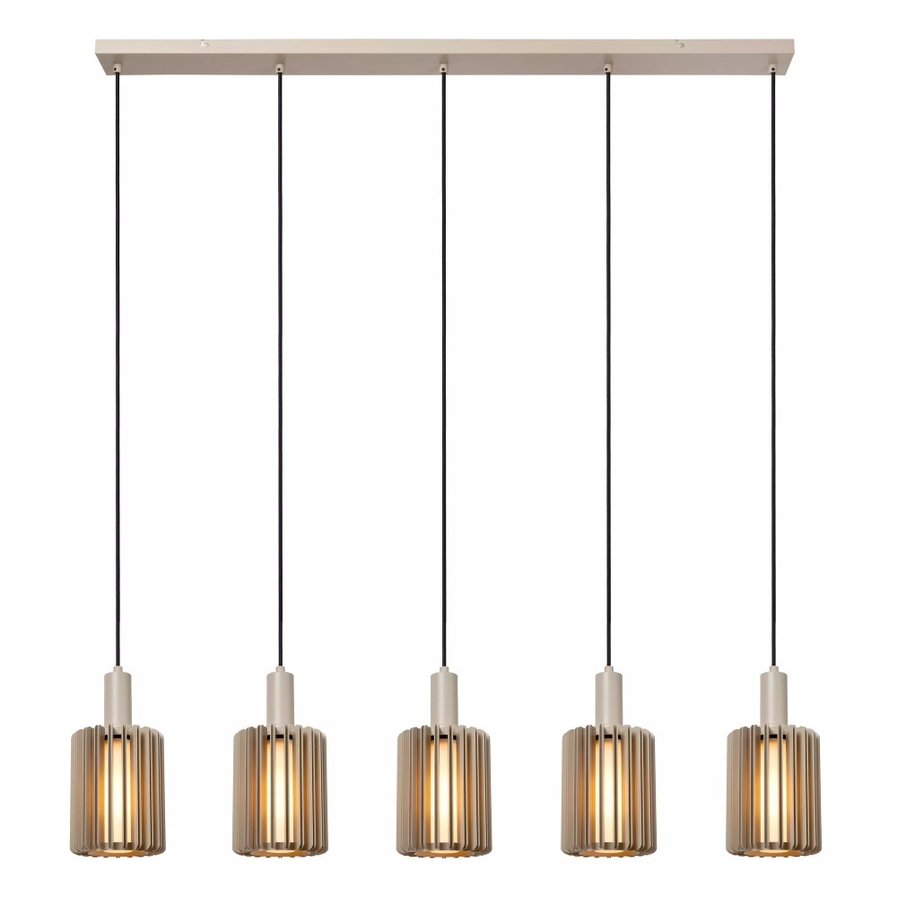 LAMBRES piekaramā lampa 5xE27 40 W taupe (Lucide)