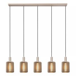 LAMBRES piekaramā lampa 5xE27 40 W taupe (Lucide)