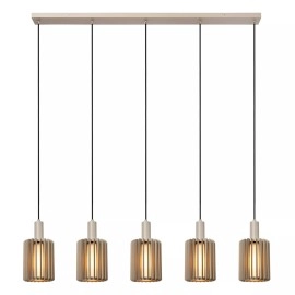 LAMBRES piekaramā lampa 5xE27 40 W taupe (Lucide)