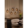 LAMBRES piekaramā lampa 6×E27 + 3×GU10 MR16 melnā krāsā (Lucide)