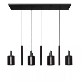 LAMBRES piekaramā lampa 6xE27 40 W melna (Lucide)